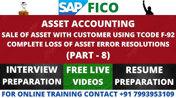ASSET ACCOUNTING SALE OF ASSET WITH CUSTOMER USING TCODE F-92 COMPLETE LOSS OF ASSET ERRORS SOLUTION