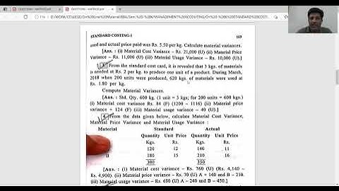 BBA SEM. - 5, COST & MANG. A/C, CH - STANDARD COSTING, PART - 2, BY PROF. RAKESH DANGI