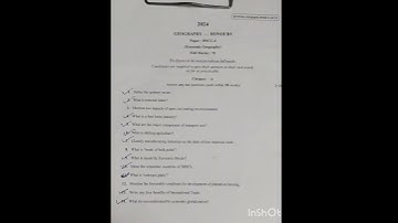 Economic Geography CU Question paper 2024-25 #exam #3rdsem @geographybysahelimaam375