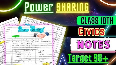 Power Sharing | Notes Class 10 CBSE | SST Civics Chap- 1 Notes with pdf ‎@Edustudy_point 