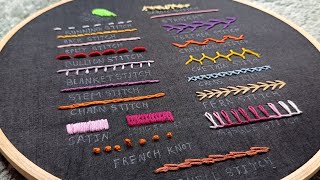 Famous 20 Most Important Hand Embroidery Stitches That Everyone Must Learn Absolute Beginners  #embroidery Wealth