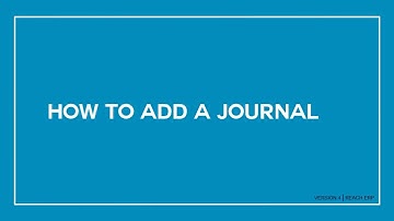 Reach ERP Software I Version 4 - How to Add a Journal?