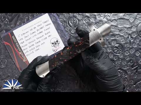BURN Custom OTF Italian, Baker Forge Tiger Mai With Nickle Shim  Damascus Bayonet Blade