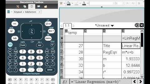 TI-Nspire Linear Regression Tutorial