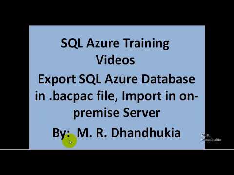 SQL Azure - Export SQL Azure Database in .bacpac file, Import in on-premise Server