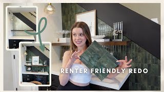 VLOG: redo our bar with me (renter friendly sticker tiles!) and weekend in my life