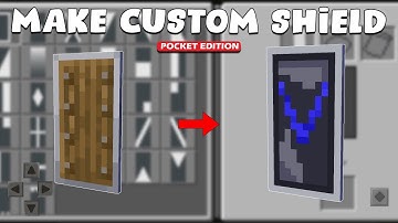 How to Make Custom Shield Minecraft - PE/BEDROCK Put Banner on Shield