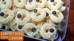 Resep Kue Semprit Susu 3 Bahan Renyah Mudah dan Enak | Kue Lebaran - Durasi: 4.03. 