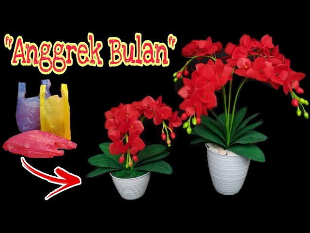 cara membuat bunga Anggrek Bulan dari plastik kresek || How to make orchid flower || DIY Flower class=