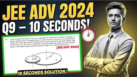 JEE Adv 2024 Q9: Disc of Mass M & Radius R Solved in 10 Seconds! Simplest Physics Method