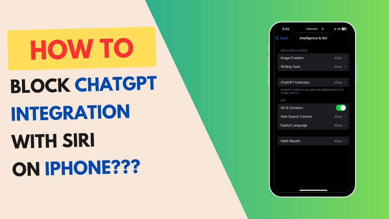 How to Block ChatGPT Integration With Siri on iPhone in iOS 18 - YouTube