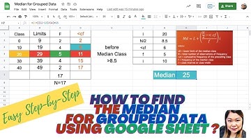 How to find the MEDIAN for Grouped Data using Google Sheet?