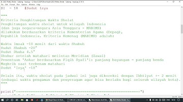 Penentuan Waktu Shalat (2023)  Menggunakan Trigonometri Bola Berbasis Python 3