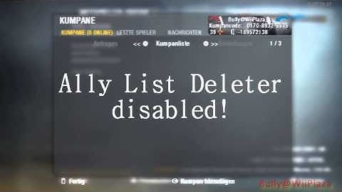 ~CoD 7 Wii~ Ally List Deleter & Ally List Backup