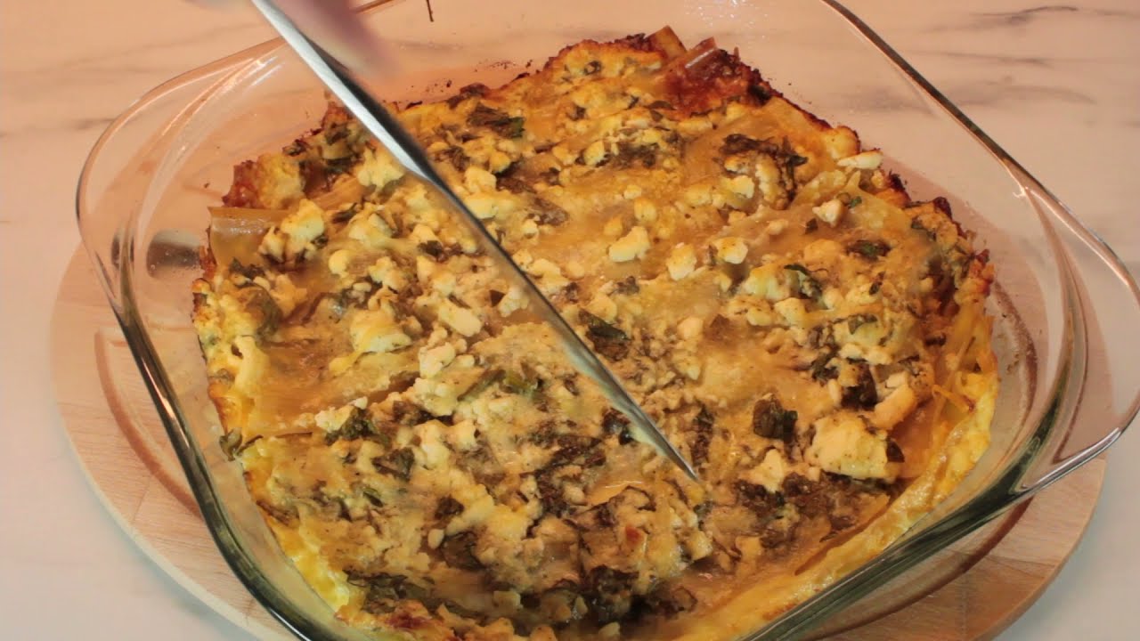 Lasagne Rezept mit Feta und Kräutern aus dem Ofen - YouTube