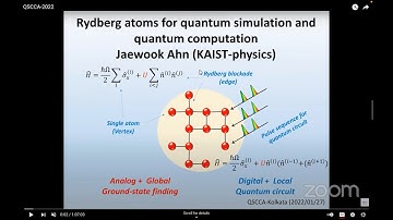 QSCCA-2022 Day 2 Talk 1: Prof. Jaewook Ahn, Rydberg atom systems for quantum computation