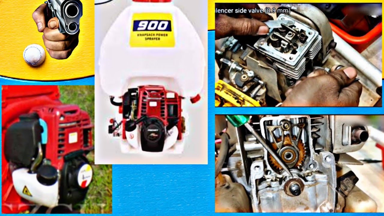 لغز ضبط خلوص تكيهات لماتور رش ظهر رباعي الاشواط.Adjusting the adjustmenclearance of tfour-stroke sp