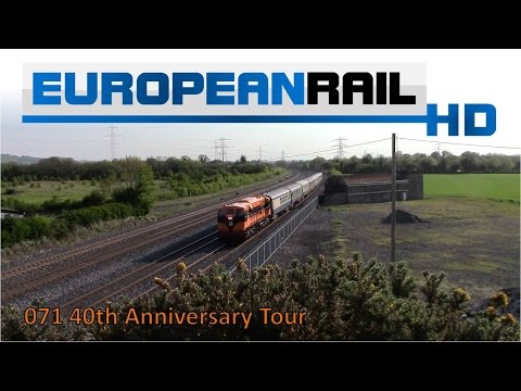 Iarnród Éireann Irish Rail 071 Locomotive 071 CIE 40 Years Livery + Cravens pass Stacumny Bridge Iarnród Éireann Irish Rail 071 Locomotive 071 CIE 40 Years Livery + Cravens pass Stacumny Bridge