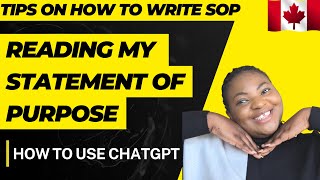 Reading my Statement of Purpose | How to write a perfect SOP for a Canadian Study visa | ChatGPT