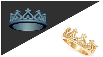 3d Model Half Crown Ring: Moore