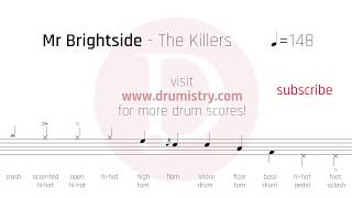 The Killers - Mr Brightside Drum Score chords