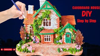 DIY miniature cardboard house | Cardboard craft idea DIY Step by Step House Tutorial @DIYAtelier by DIY Atelier 4,222 views 7 months ago 32 minutes