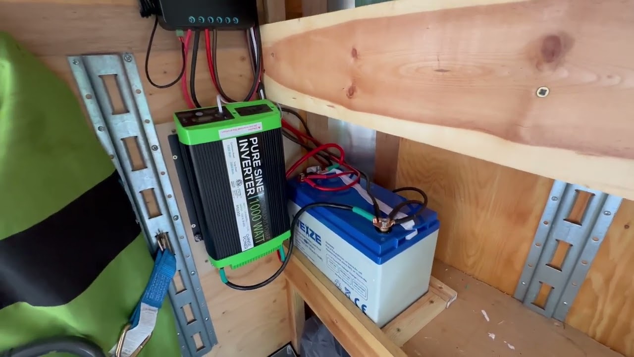 Enclosed trailer 110vAC / 12vDC solar powered setup to power lights and accessories