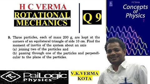 H C VERMA | ROTATIONAL MECHANICS | CHAPTER 10 | Q9. Three particles, each of mass 200 g, are kept
