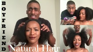 Boyfriend Does My Natural Hair | ft. My Fiance | Presley Me Please