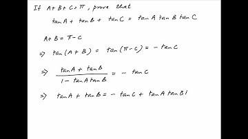 [IIT 1979] Show that if A+B+C=PI, then tanA + tanB + tanC = tanA*tanB*tanC.