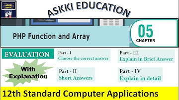 💥 12th Computer Applications Chapter 5 : PHP Function & Array - Book back Answers | English Medium