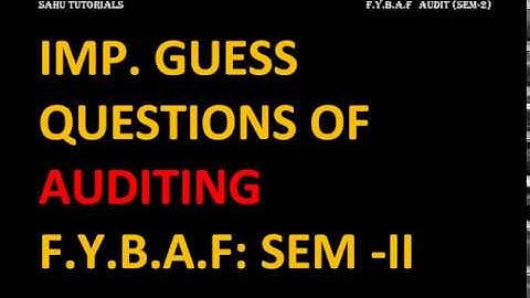 AUDITING  IMPORTANCE F.Y.BA.F SEM -2