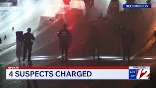 4 charged in shooting, crash on I-95 in Providence