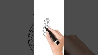 رسم ثمرة أناناس بطريقة سهلة وخطوات بسيطة