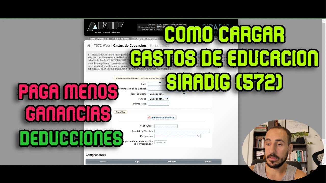 Como CARGAR los GASTOS de EDUCACION en SIRADIG (572) DEDUCCION IMPUESTO ...