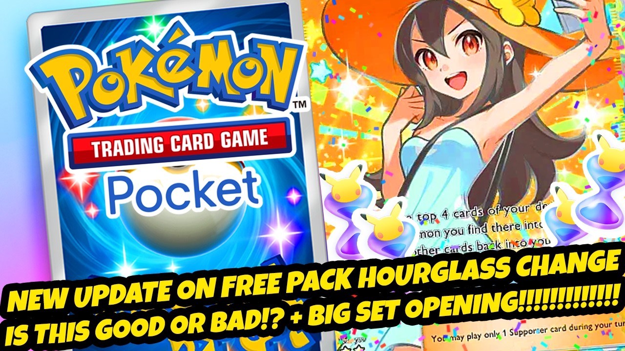 *NEW UPDATE ON FREE PACK HOURGLASS CHANGE!* IS THIS GOOD OR BAD? BIG SET OPENING (Pokémon TCG Pocket