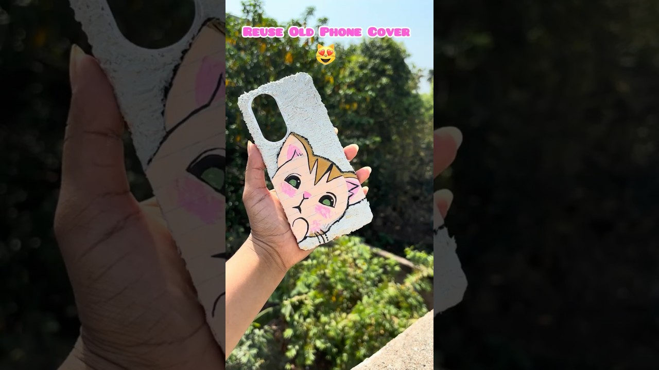 Reuse Old Phone Cover 😻| Texture Art Phone Cover 
