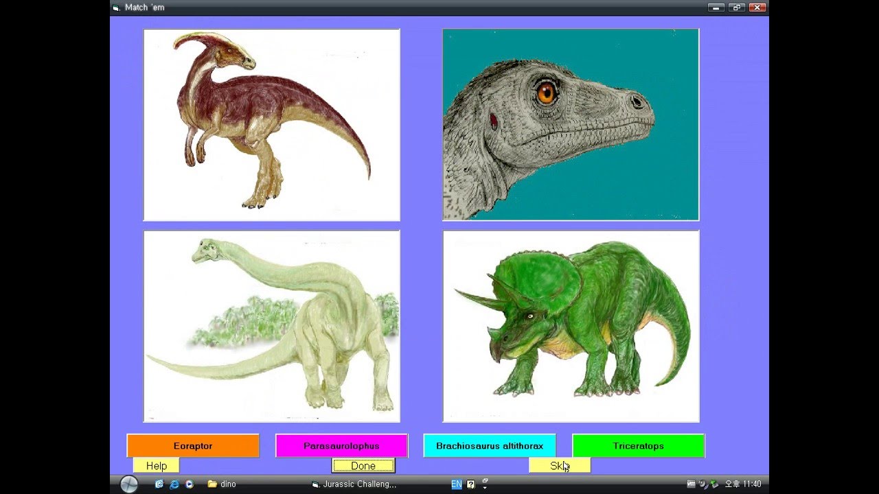 Old Windows game - Jurassic Challenge: Dinosaur Database & Trivia Game (1999)