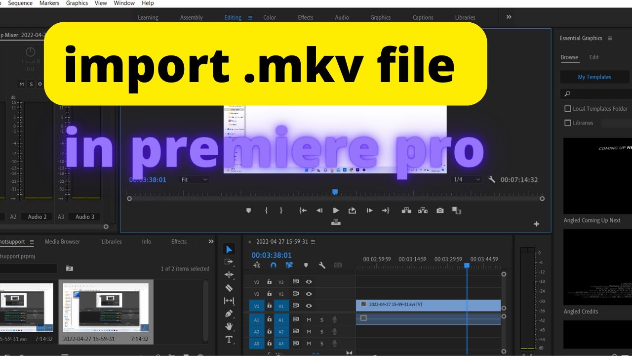 How To import mkv files in adobe premiere pro - YouTube