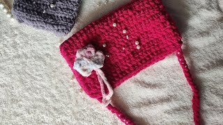 Handmade crochet soft and cozy handbag making tutorial for beginners #viral screenshot 5