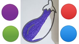 Brinjal coloring|brinjal painting|coloring and painting|easy drawing of brinjal|