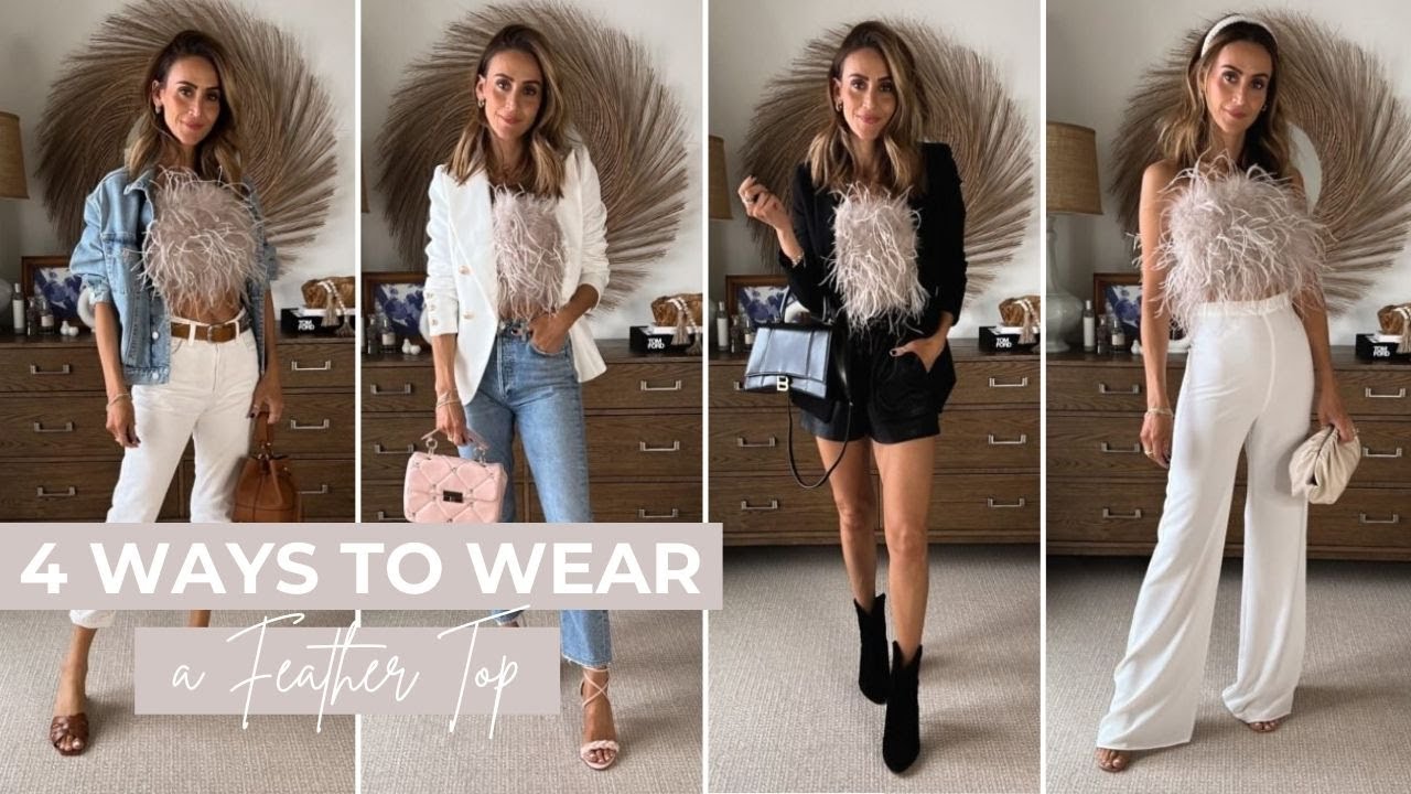 Valentine's Day Outfit Ideas 2022 | Styling a Feather Top 4 Different Ways