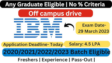 IBM off campus drive 2020/2021/2022/2023 batch | Jobs for freshers 2022 2023 | IBM recruitment #job