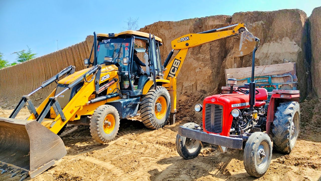 JCB 5CX NEW MACHINE FOR TRACTOR COMPOST MUD IN STUCK| MASSEY FERGUSON 245 | KUBOTA MODALS | EICHER