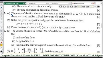 Class 10 Maths ICSE Model Test Paper - 1 || Q.No. 2 ||
