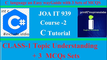 C language for JOAIT 939 | C language for Beginner | C language Important facts | JOA IT 939