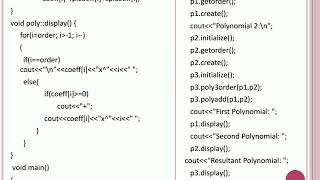 Polynomial Addition C++ Program
