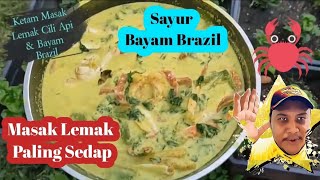 Ketam Masak Lemak Cili Api Paling Sedap Ketam Berserta Bayam Brazil Youtube