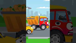 Truck 🚚 Runs Away From Police Car 🚔 #animation #carcartoon #cars #carsforkids #carshorts