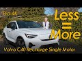 2024 Volvo C40 Recharge Single Motor Costs Less, Travels Farther, Sprints Slower. #cars #EVs